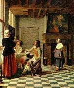 Pieter de Hooch interior oil painting